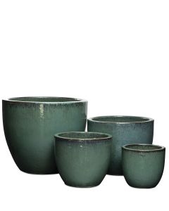 VIKEN STENGODS GRÖNBLÅ MELERAD KRUKA S/4