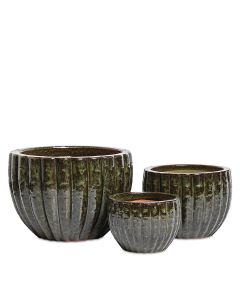 VINDÖ STENGODSSKÅL MÖRKGRÖN S/3