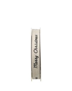BAND "MERRY CHRISTMAS" LINNE/SVART L10M B15MM