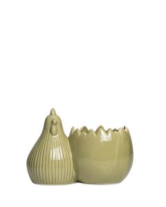 AGDA HÖNA MED GRÖN KRUKA