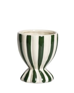 KASPER RANDIG GRÖN/VIT POKAL D9,5CM H12,5CM