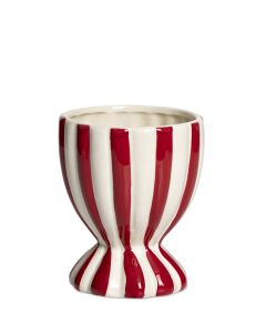 KASPER RANDIG RÖD/VIT POKAL D9,5CM H12,5CM