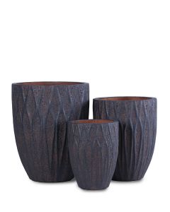 FJÄRÅS FIBERCLAY HÖG ANTIKBRUN KRUKA S/3