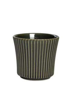 BORGÅ MÖRKGRÖN KRUKA D11CM H10,5CM