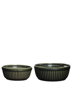 BORGÅ MÖRKGRÖN SKÅL S/2 D19/23CM H8/9CM