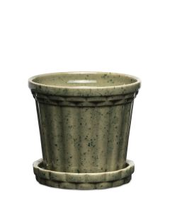 FLORENS GRÖN KRUKA MED FAT D12CM H12CM