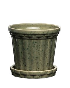 FLORENS GRÖN KRUKA MED FAT D14CM H14CM