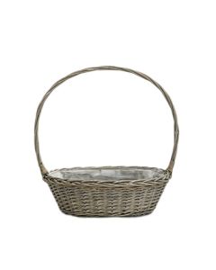 BÅTKORG MED GREPE GRÅ OVAL L44 B33 H15/48