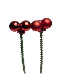 JULKULOR PÅ STICKS 3 I KNIPPE RÖD D2CM