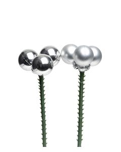 JULKULOR PÅ STICKS 3 I KNIPPE SILVER D2CM