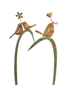 STICKS FÅGEL PÅ GRÄSSTRÅ MIX METALL H21CM