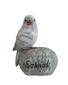 FÅGEL PÅ STEN "SAKNAD" L12CM B10CM