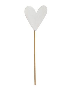 STICK TRÄHJÄRTA VIT D5CM