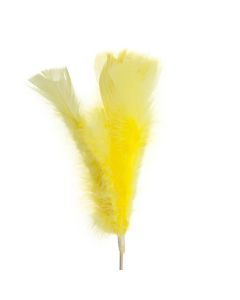 FJÄDRAR PÅ PINNE GUL