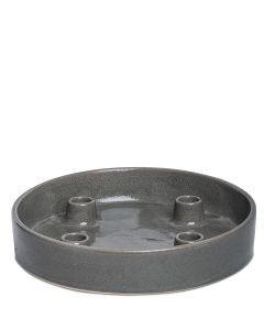 AMELIE GRÅ LJUSSTAKE RUND D25CM H5CM