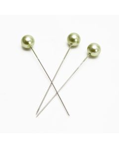 PÄRLA PÅ NÅL 9 MMX 6CM  GRÖN 100/BOX