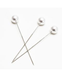 PÄRLA PÅ NÅL 20 MM X 9CM VIT 50/BOX 