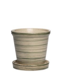 BRIGHTON GRÖN KRUKA MED FAT D13CM H13CM