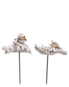 BARN PÅ HORN VIT L7,5CM H7,5CM