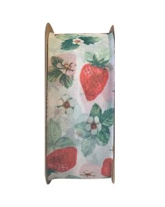 BAND CHIFFON JORDGUBBAR L15M B40MM