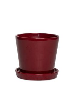 LOTTA RÖD KRUKA MED FAT D13CM H12,5CM