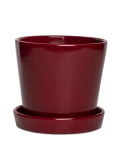 LOTTA RÖD KRUKA MED FAT D16,5CM H16,5CM