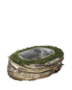 SKÅL OVAL MOSSA/BARK L27CM B19CM H9CM