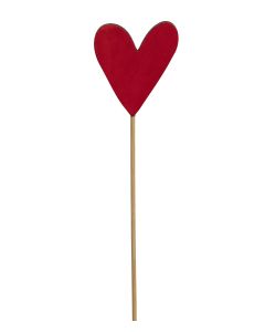 STICK TRÄHJÄRTA RÖD D5CM