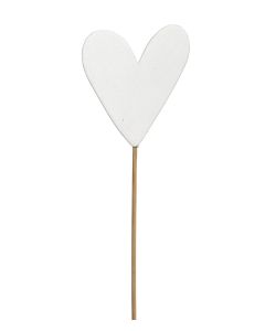 STICK TRÄHJÄRTA VIT D7CM