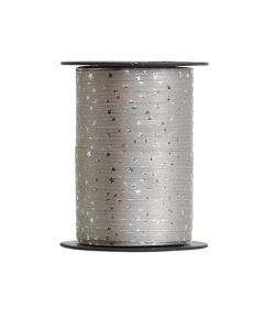 PRESENTSNÖRE SILVER/SILVERSTJÄRNOR L100M B10MM