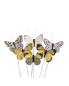 FJÄRILSTICKS GUL B7,5CM