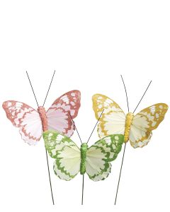 FJÄRILSTICKS GUL/ROSA/GRÖN MIX B7CM