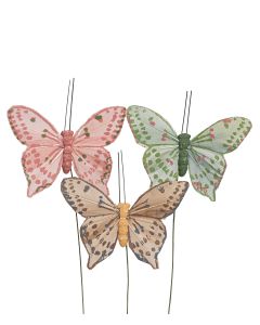 FJÄRILSTICKS BRUN/GRÖN/ROSA MIX B7CM